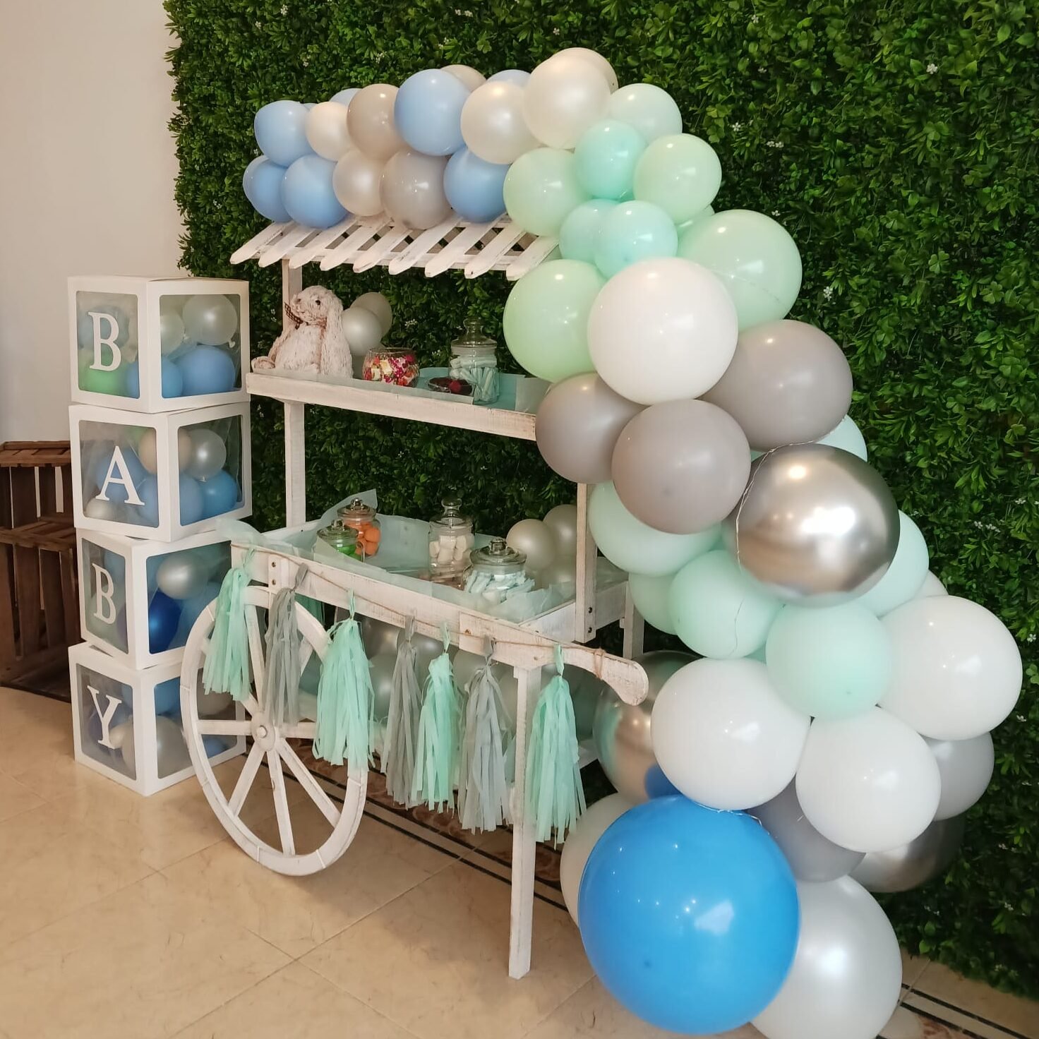 Mesa Dulce Para un Bebe en tonos azules